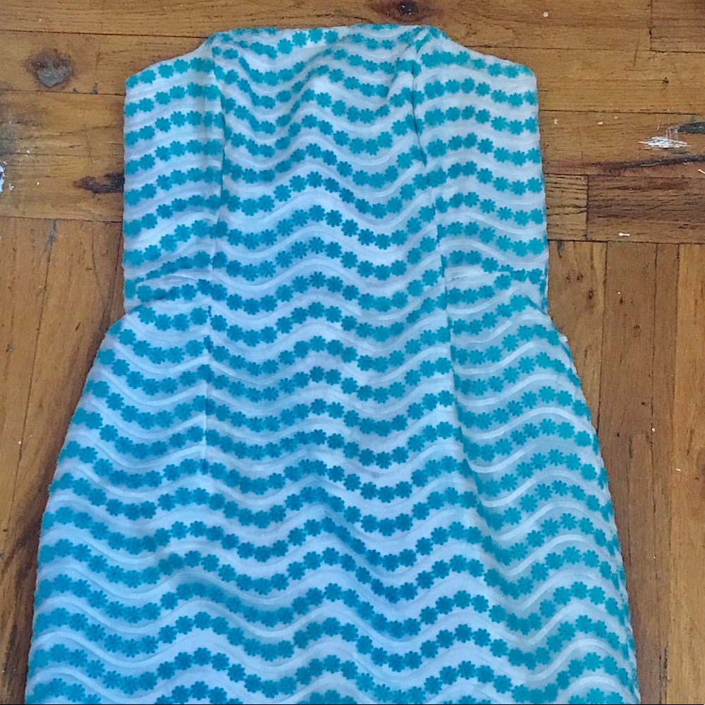 Blue flower striped Lilly Dress
